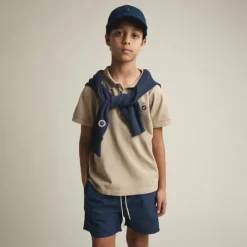 KID FADED POLO WHITE PEPPER