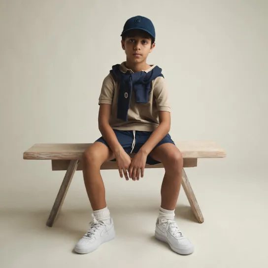 KID FADED POLO WHITE PEPPER