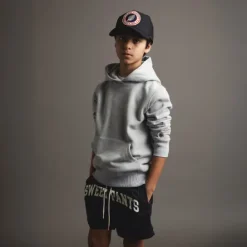 KID ICONIC HOOD GREY MARL